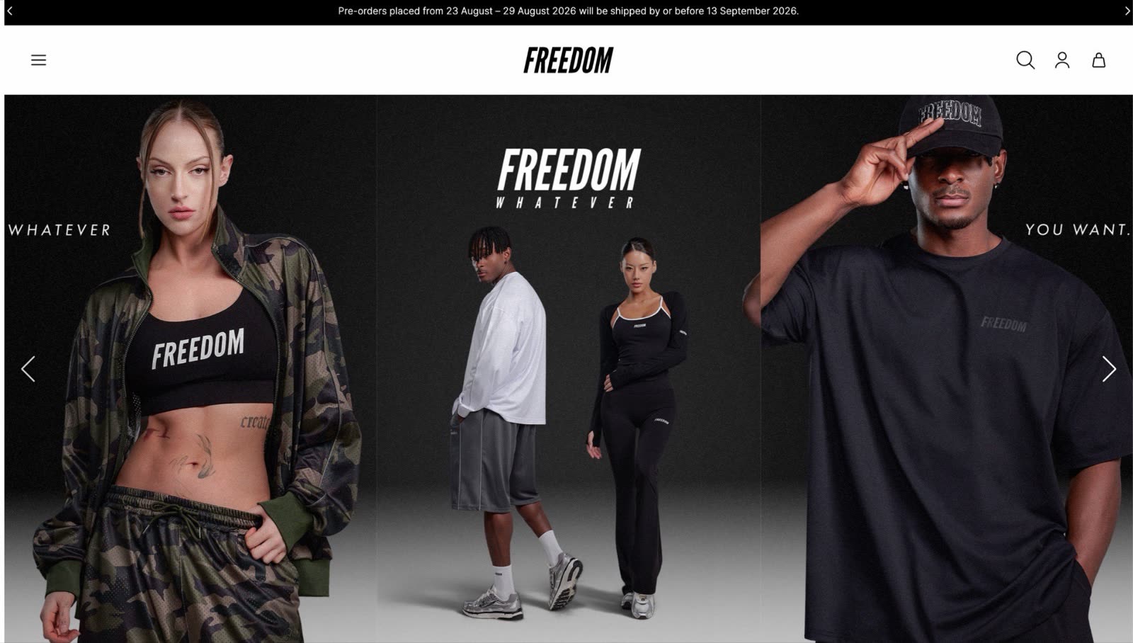 Freedom Whatever streetwear storefront