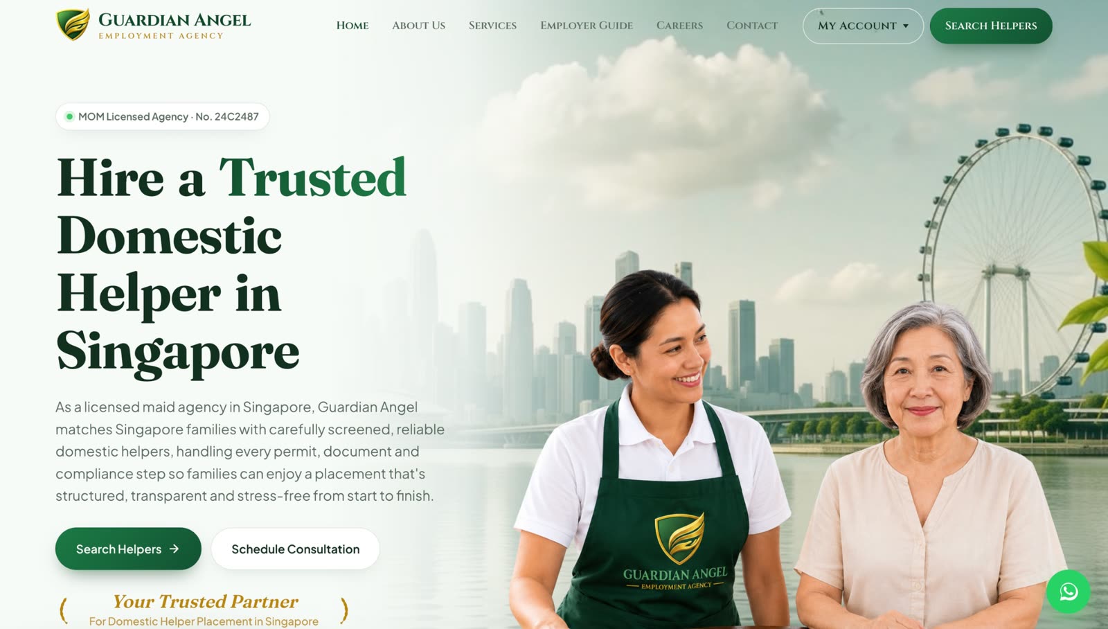 Guardian Angel domestic helper placement site
