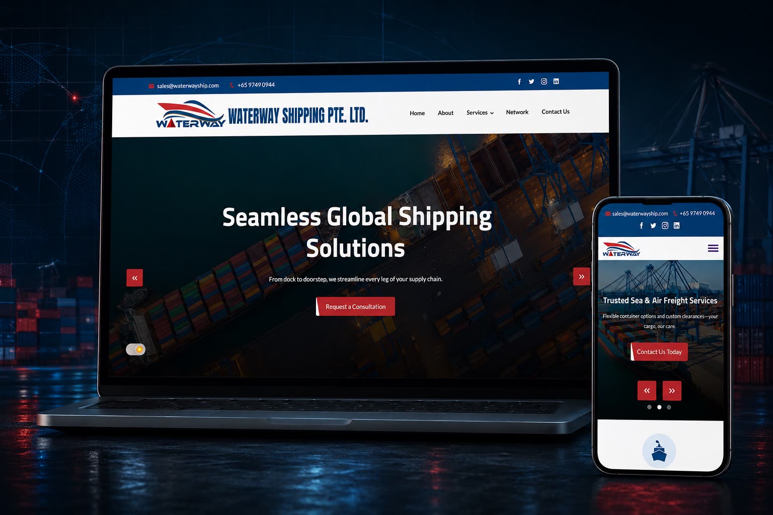 Waterway Shipping website